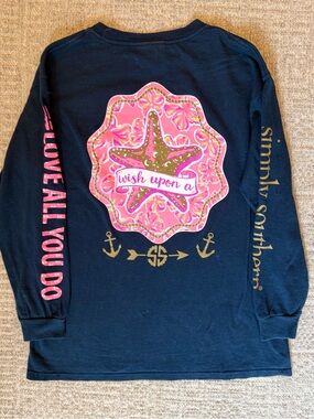 EUC Simply Southern Navy Long-Sleeve Tee size youth medium 10/12